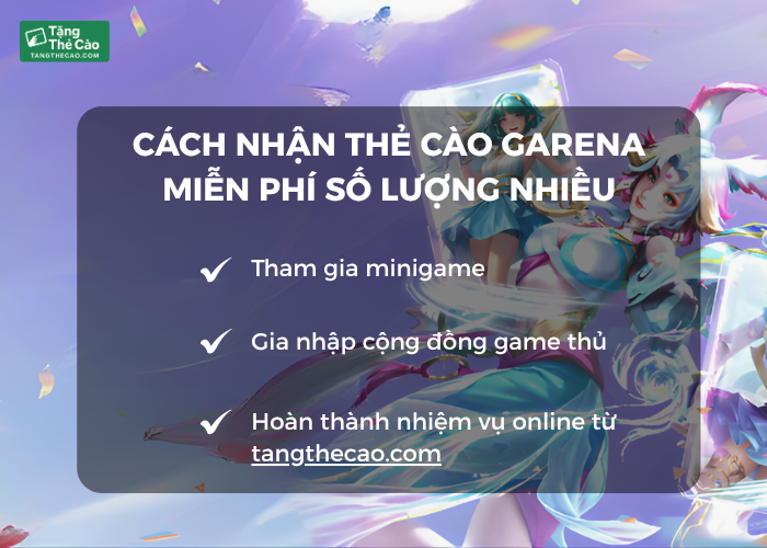 Cách nhận thẻ cào garena miễn phí số lượng nhiều