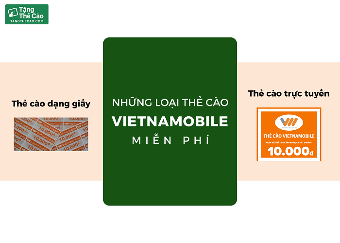 Những loại thẻ cào Vietnamobile miễn phí