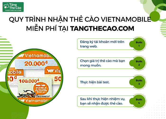 Các bước nhận thẻ cào Vietnamobile miễn phí tại tangthecao.com