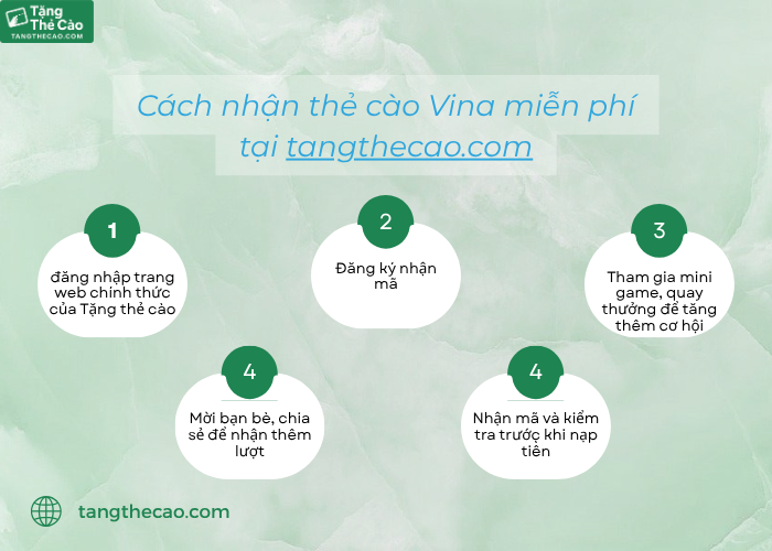Các bước hướng dẫn nhận thẻ cào Vina miễn phí tại trang tặng thẻ cào