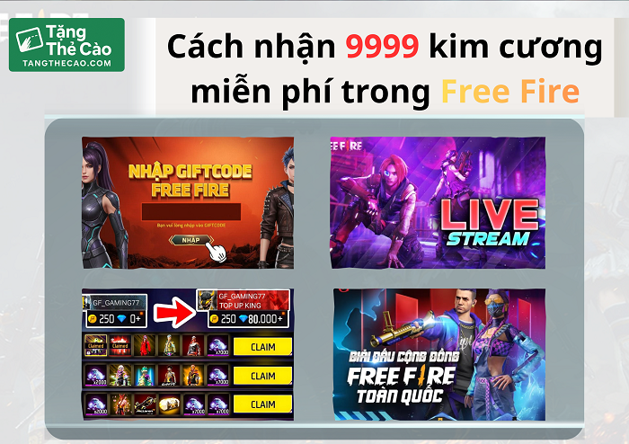Tham khảo cách nhận 9999 kim cương miễn phí trong Free Fire