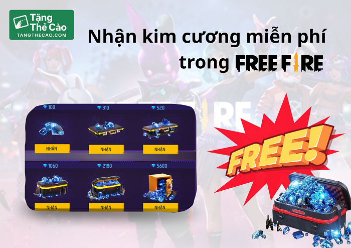 Làm thế nào để nhận kim cương miễn phí trong Free Fire?