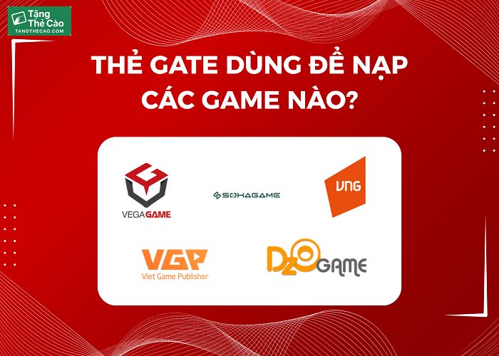 Các loại game có thể nạp thẻ Gate