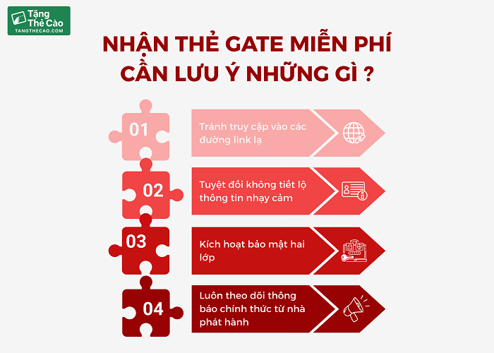 Những lưu ý khi nhận thẻ Gate miễn phí
