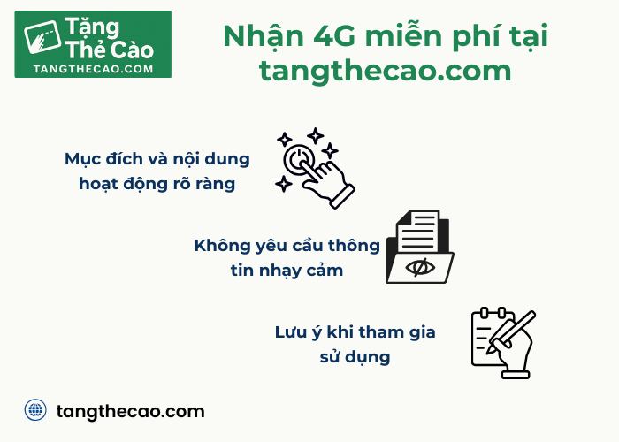 Ưu điểm khi nhận 4G miễn phí tại tangthecao.com