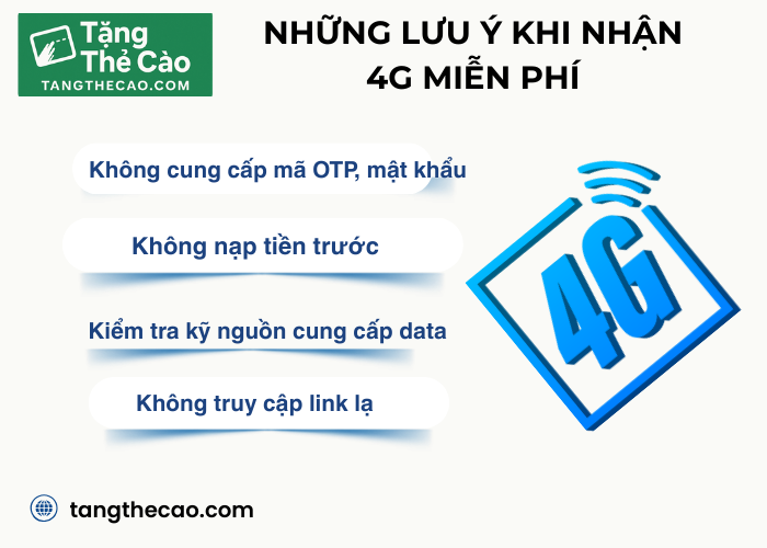 Lưu ý quan trọng khi nhận 4G miễn phí an toàn